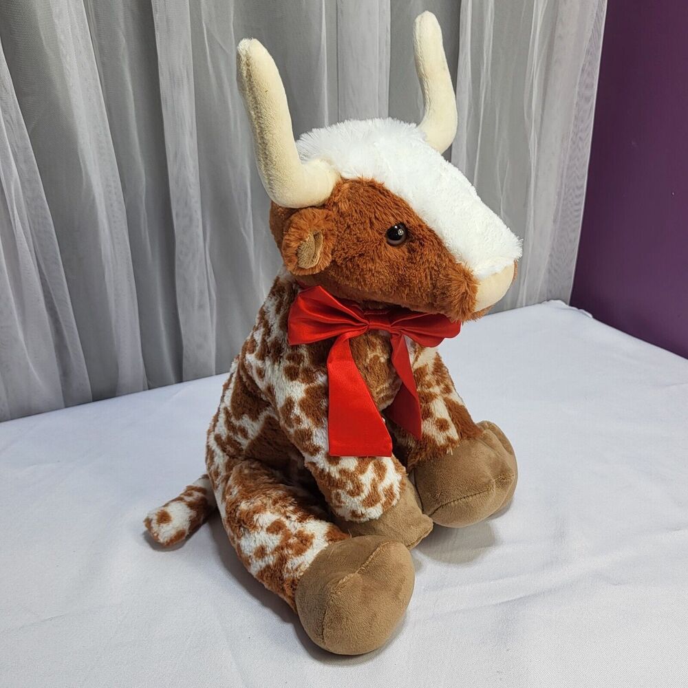Build A Bear Workshop Longhorn Cow Texas‎ Steer Brown White 2023 Stuffed Plush - Picture 9 of 16